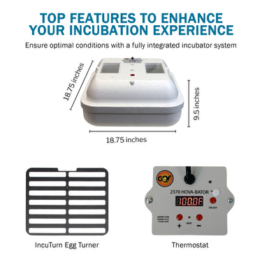 HovaBator 2370 Circulated Air Egg Incubator Deluxe Combo Kit